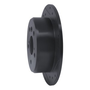 Lexus ES300 Brake Rotor (1) - Rear Right - R1 Concepts - Drilled & Slotted - Black - `92-`03